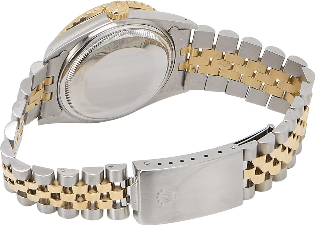 Pre-loved 18K Gold & Stainless Steel Turn-O-Graph Thunderbird Tapestry Datejust 16253 36mm, Black