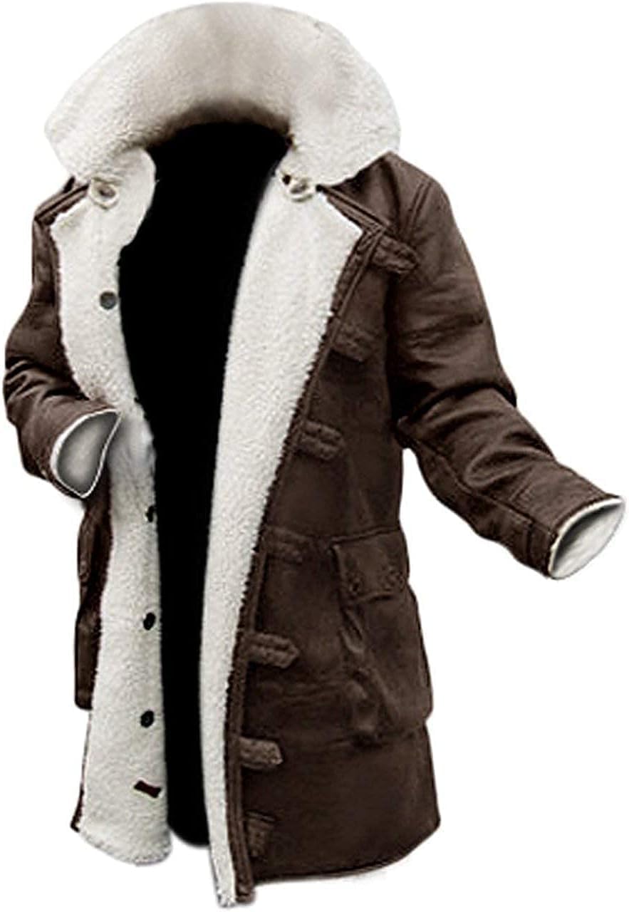 Bane Coat Knight Rises Tom Shearling Leather Coat Hardy Winter Ginger Brown Lambskin Swedish Brown Coat