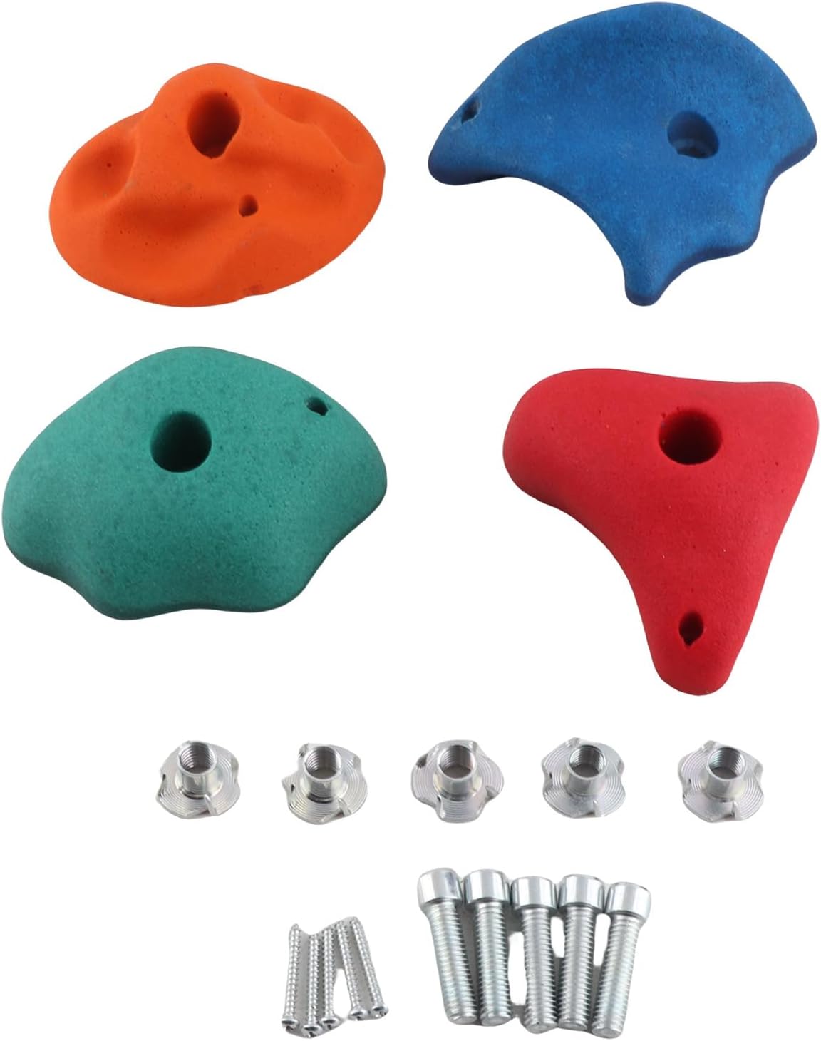 Climbing Holds Multi Color Resin Fiber Different Shape Round Corners Climbing Rock Wall Grips for Outdoor Indoor Playground Kids Exercise Training Safety Non Slip
