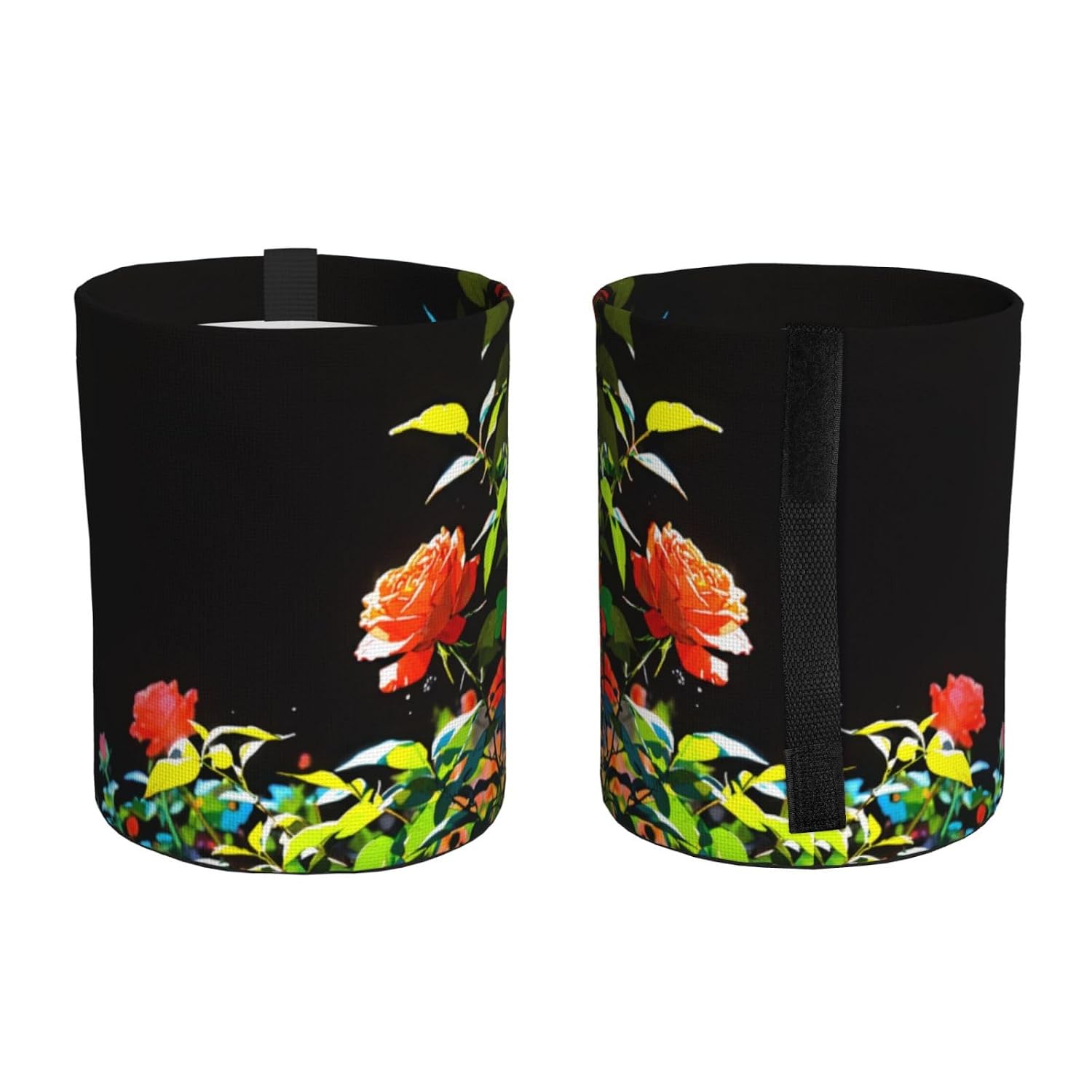 Plant Rose Portable car Trash can, Practical car Storage Bucket, Practical, Convenient and Foldable, a Must-Have for Cars. image 2
