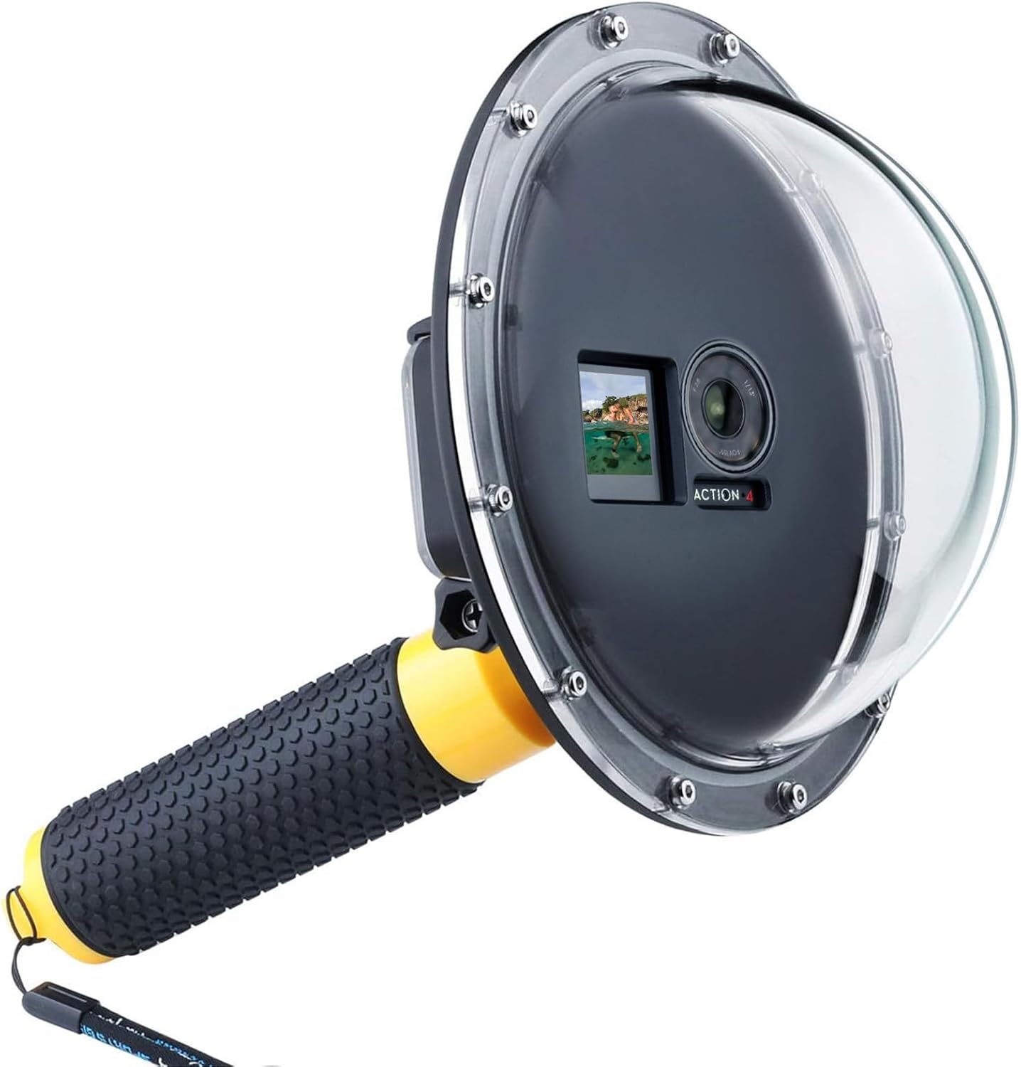 GEPULY 6''Dome Port for DJI OSMO Action 3 4 5 Pro Action Camera, Built-in Waterproof Housing Case and Floating Hand Grip, Extension Arm for Selfie 147FT(45M) for Diving Swimming Underwater Photography