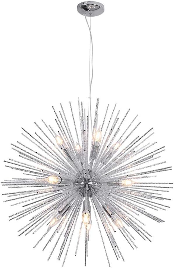Post Modern Pendant Lighting 12 Lights Sputnik Chandelier Gold Flush Mount Ceiling Light Fixture for Hallway Bar Kitchen Dining Room,E14,Silver,12 Lights