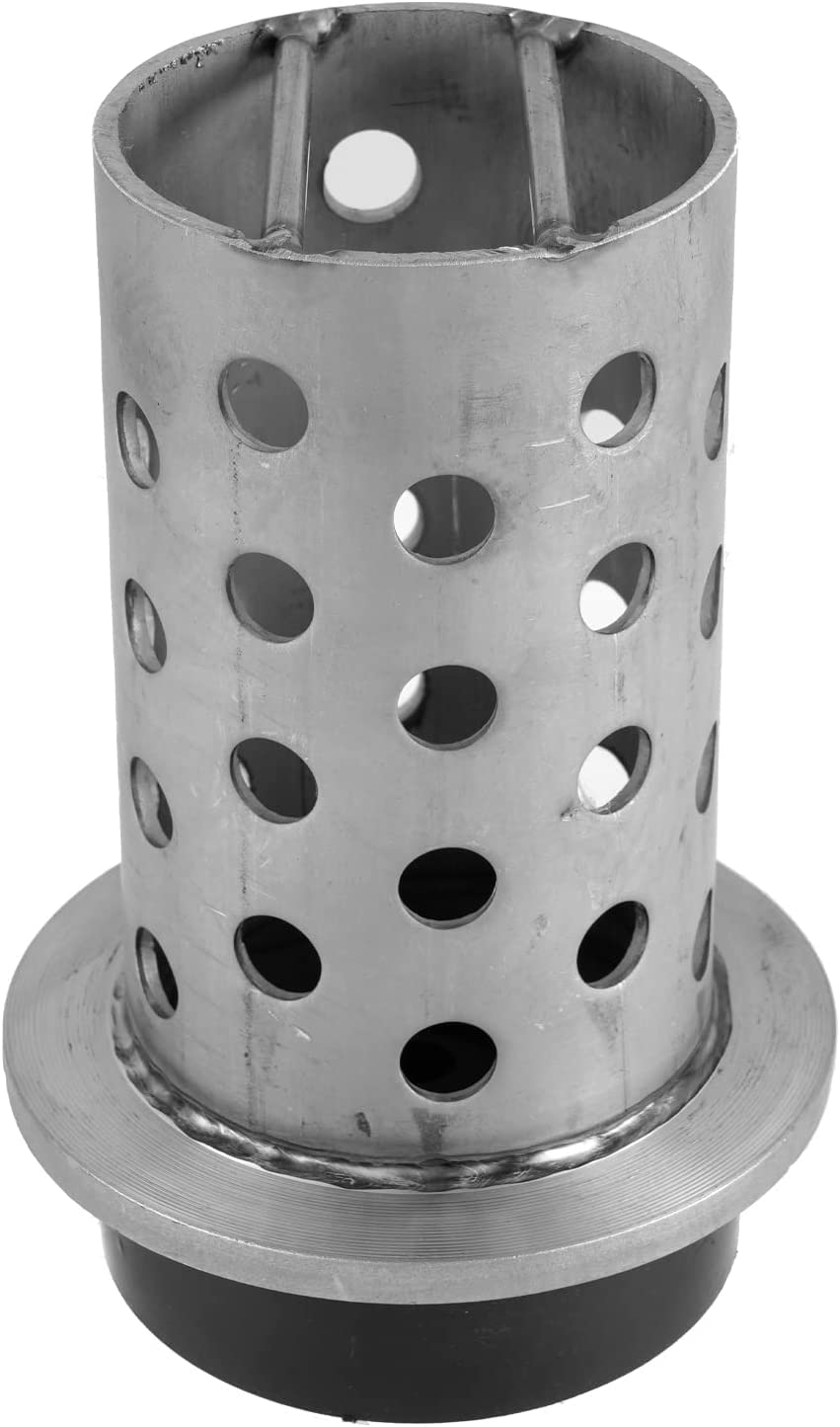 DZQ Perforated Casting Flask Vacuum Casting, 304 Stainless Steel Flanged with Rubber Sprue Base, Various Sizes for Metal Casting (2.5" x 5")