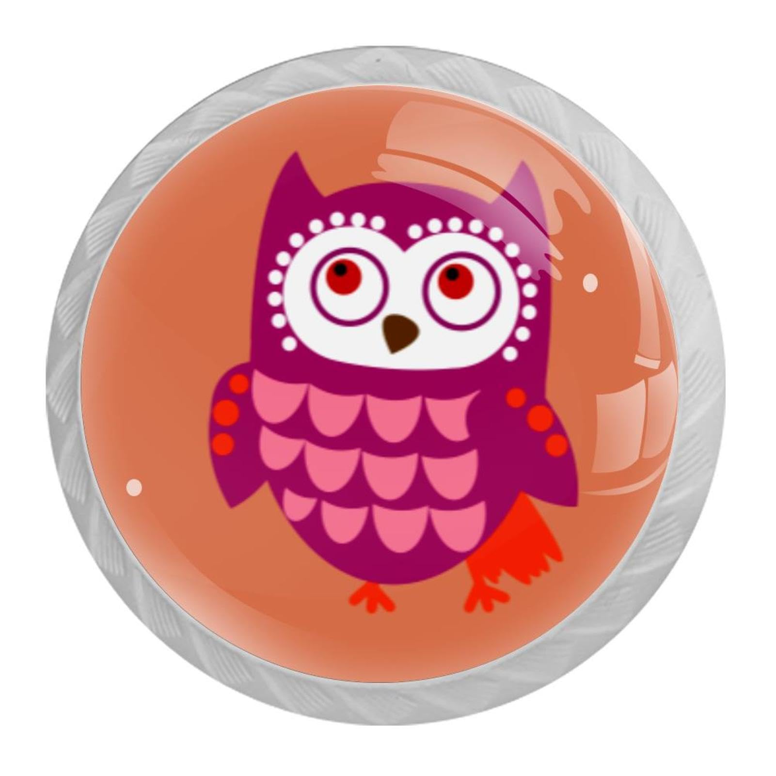 Tqmspg 4 Pieces Drawer Pulls Cute Owl Door Knobs Dresser Handles for Kitchen Wardrobe Cupboard Hardware Furniture