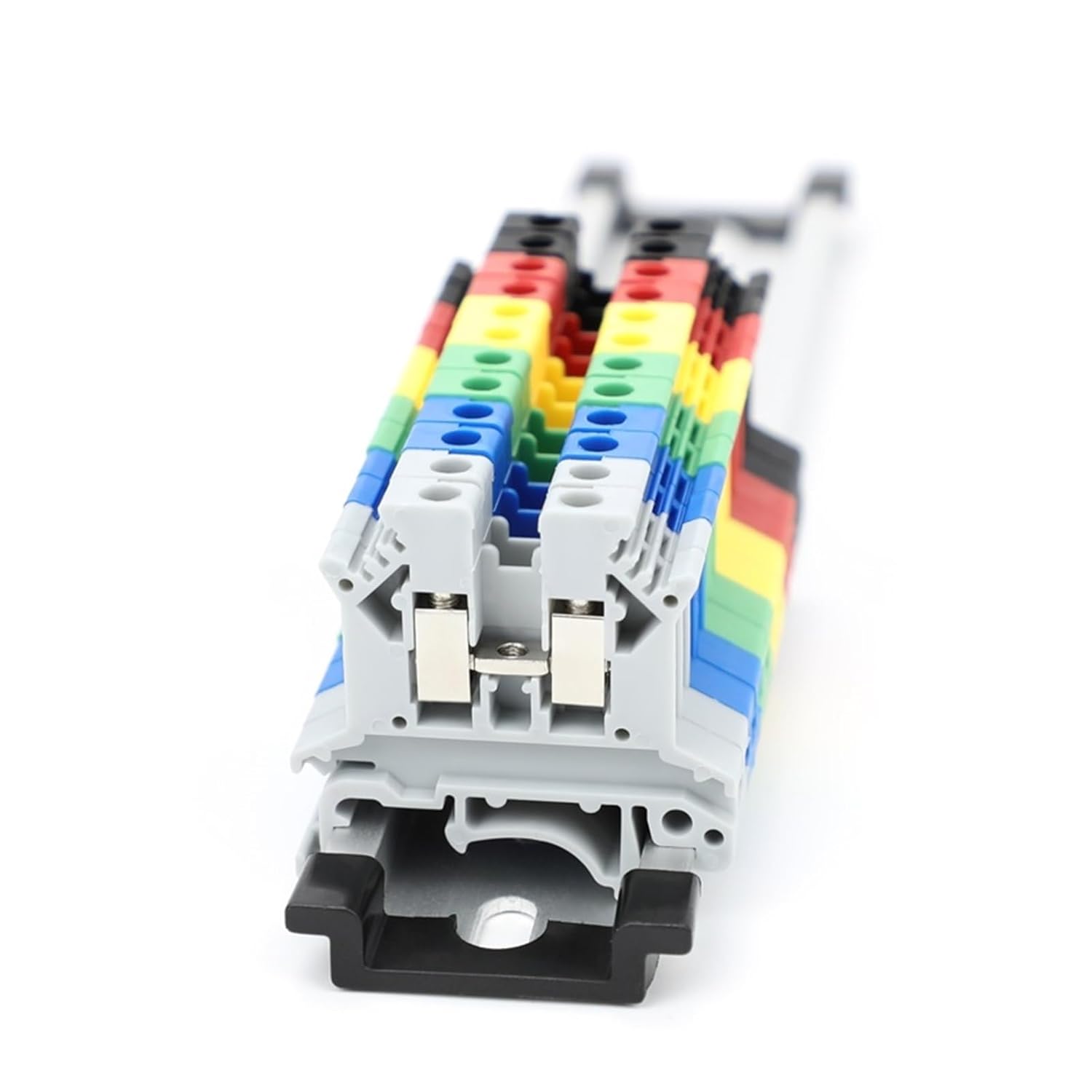 UK2.5B Six Color UK 2.5 Mm² Screw Rail Terminal Blocks Straight Wire Connector(UK2.5B-Gray,100 Pcs)