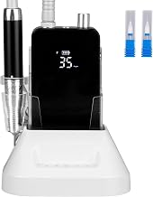2-in-1 Brushless Nail Drill, AZ GOGO 35000RPM Professional Salon Electric Cordless Nail File Rechargeable Portable Nail Drill Machine for Gel/Acrylic Nails (Black)