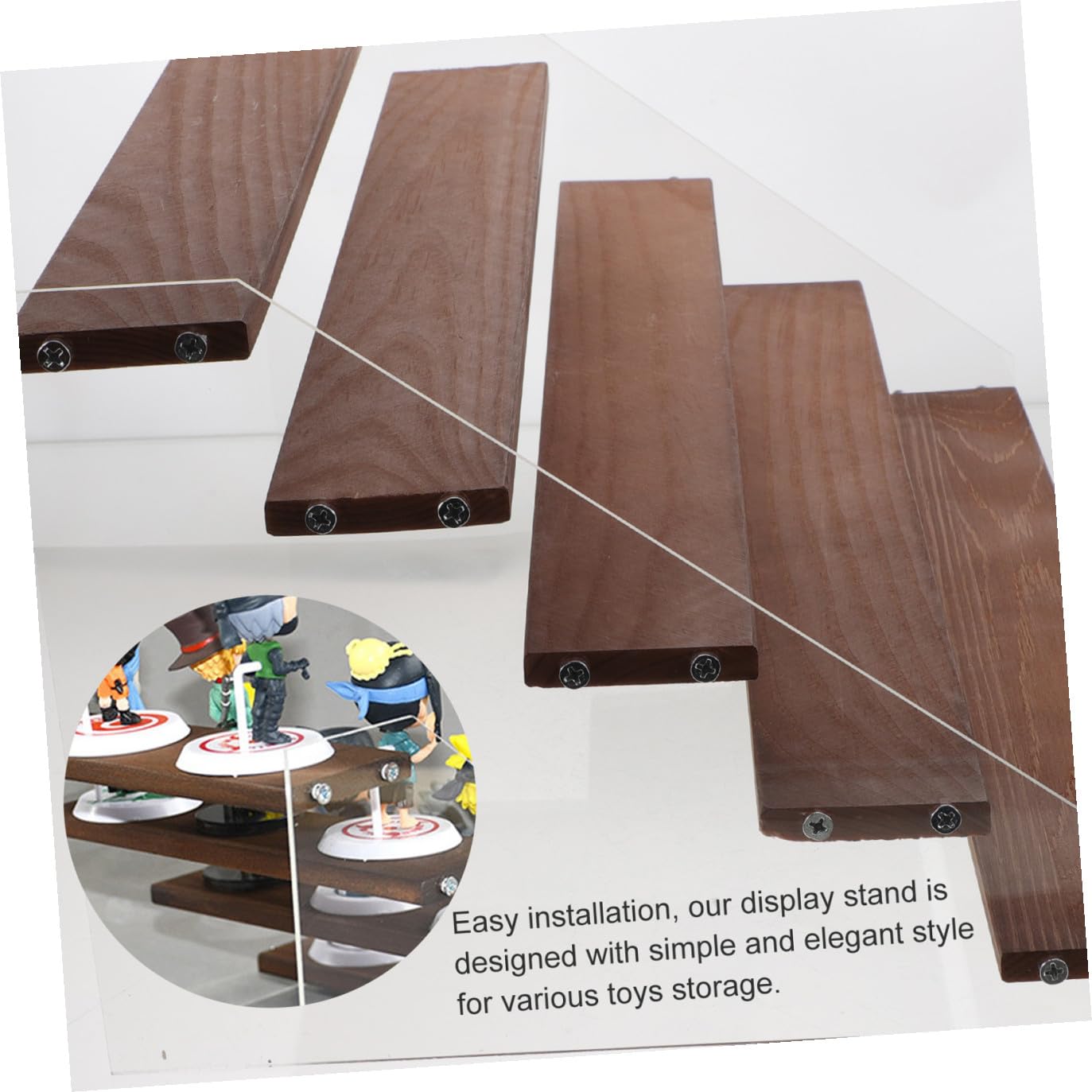 Zerodeko Stöckiger Präsentationsständer aus Acryl und Holz Organizer für Figuren und Modelle Aufbewahrungsregal für Sammlerstücke und Spielzeug Tischaufsteller für Kunsthandwerk und Schmuck