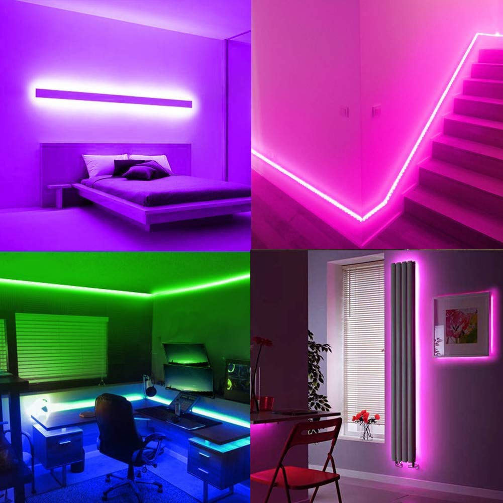 Amazon.com: YUNBO LED Strip Light RGB Color Changing, 16.4ft/5m 300 Units  Cuttable SMD 5050 Black PCB Board 12V Waterproof Flexible LED Tape Light  for Home, Kitchen Cabinet, Bar Decoration Lighting : Tools