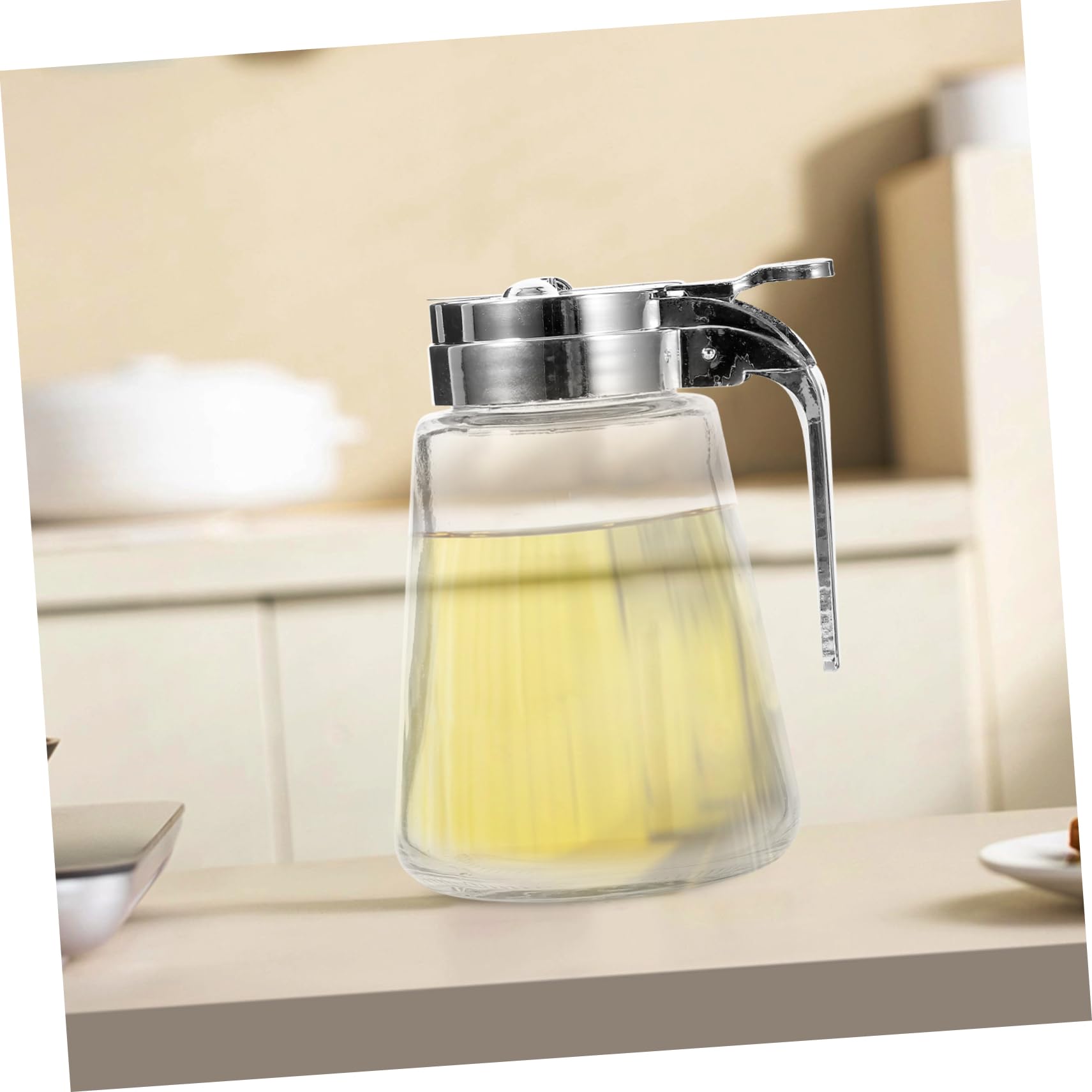 Set 2 Pezzi Dispenser per Sciroppo in Vetro 300ml, Design Minimalista ed Elegante, Materiale Vetro Chiusura ABS, Funzione Antigoccia e Uso Quotidiano