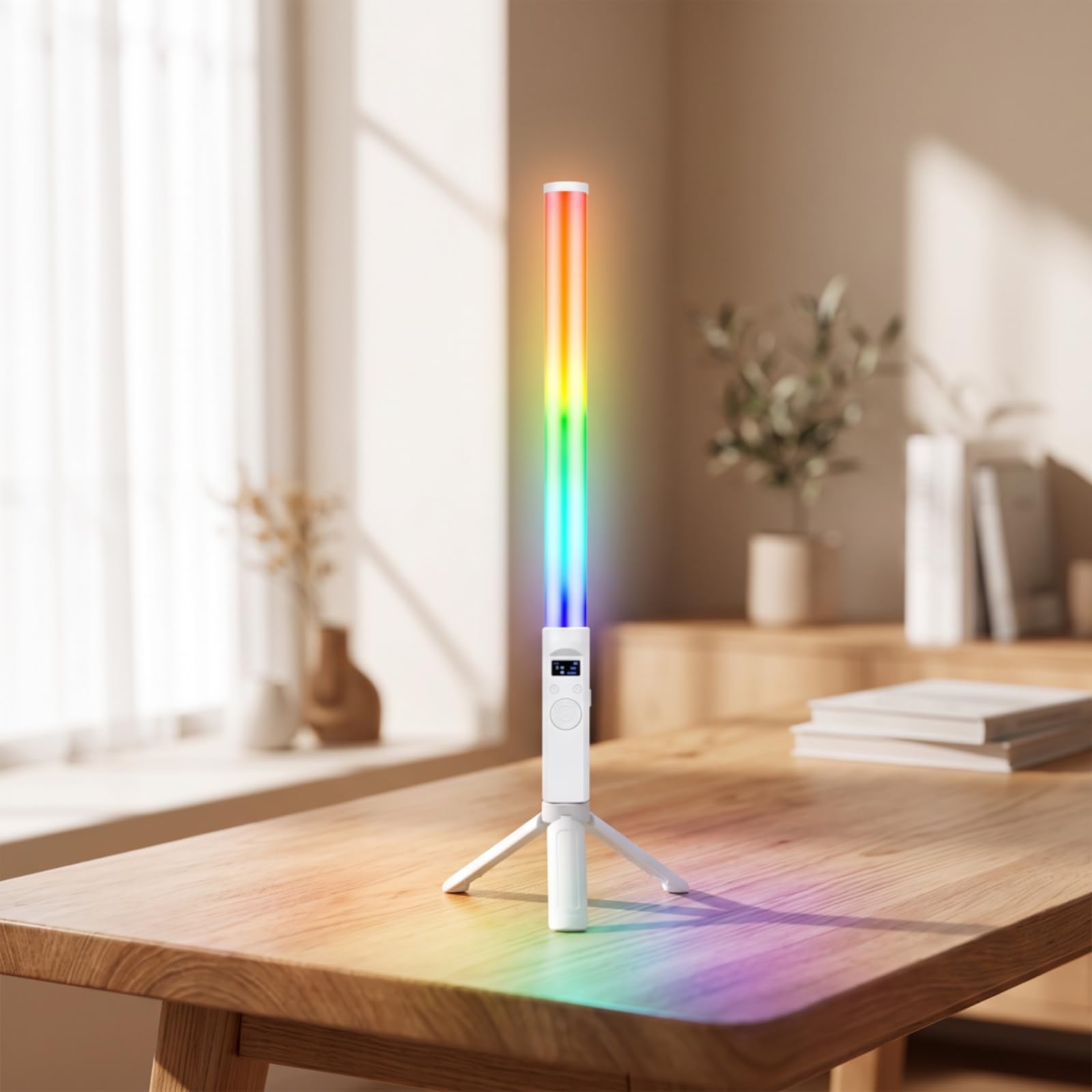 Luz RGB Portátil con Inalámbrico para Iluminación Creativa Fotografía y Batería Recargable 2000mah Acuado para Uso en Interiores y Exteriores, Actualizado con Soporte De Escritorio