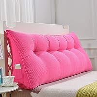 Vista 2 de Almohada de cojín grande suave y cómoda para el respaldo del cabecero para leer Descanso en cama individual, soporte de cuña triangular transpirable