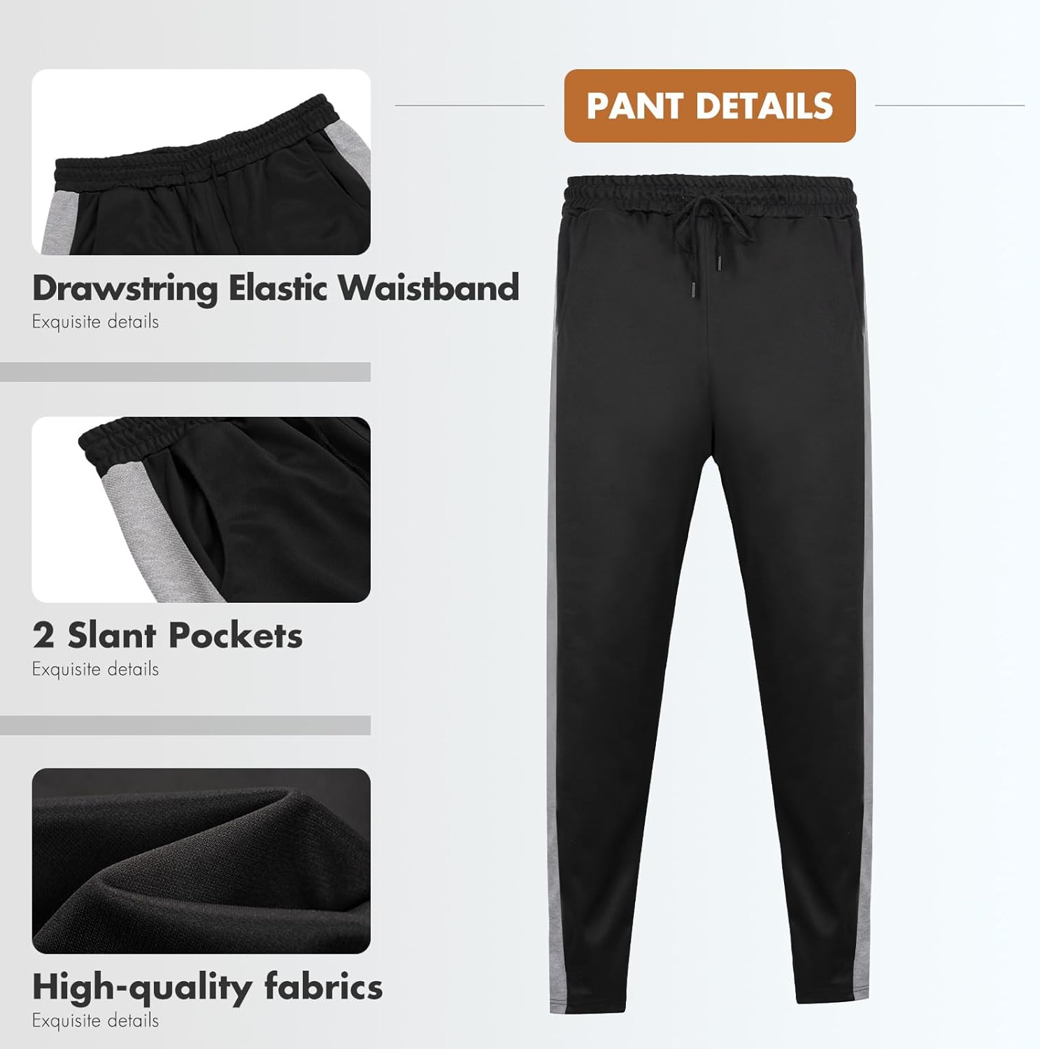 Hooteria Men's Track Suits Sets Long Sleeve Full-zip Sweatsuit Athletic Jogging Gym 2 Piece Outfit - Image 4