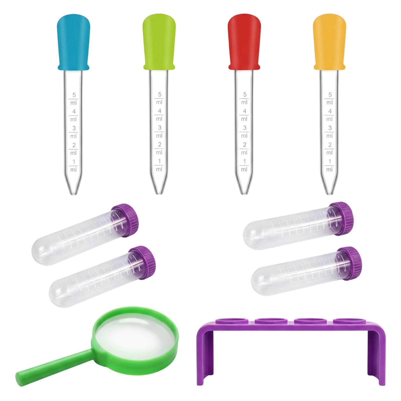 10-Piece Potion Making Kit, Plastic Test Tubes with Pipettes