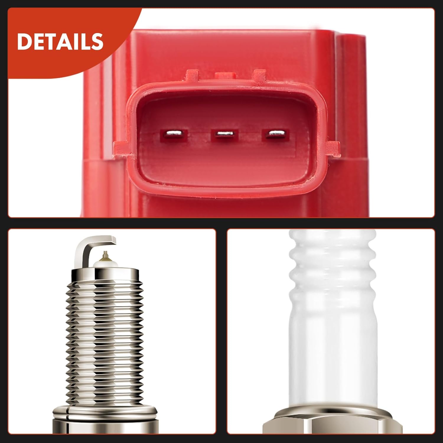 A-Premium (Red) Set of 16 Ignition Coil Pack and Iridium Spark Plugs Compatible with Nissan TITAN 2004-2007, Armada 2005-2006, Pathfinder Armada 2004 & Infiniti QX56 2004-2006, 5.6L