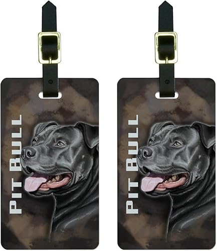 Pit Bull Blue Nose - Juego de etiquetas para equipaje de perro Pitbull American Staffordshire Terrier