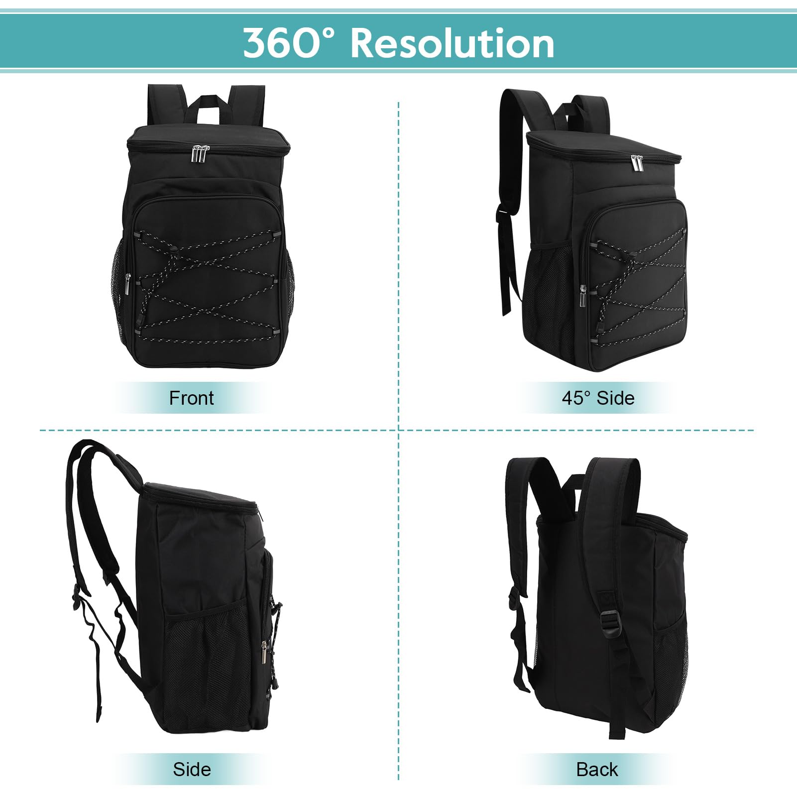 Ejoyous, zaino termico da picnic, grande capacità, resistente all'acqua, borsa da pranzo a prova di perdite per viaggio, escursionismo, spiaggia, scuola, campeggio, barbecue