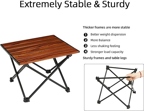 Vista 128 de Rock Cloud Mesa de camping portátil de aluminio ultraligera, plegable, mesa de playa para campamento, senderismo, mochileros, picnic al aire libre