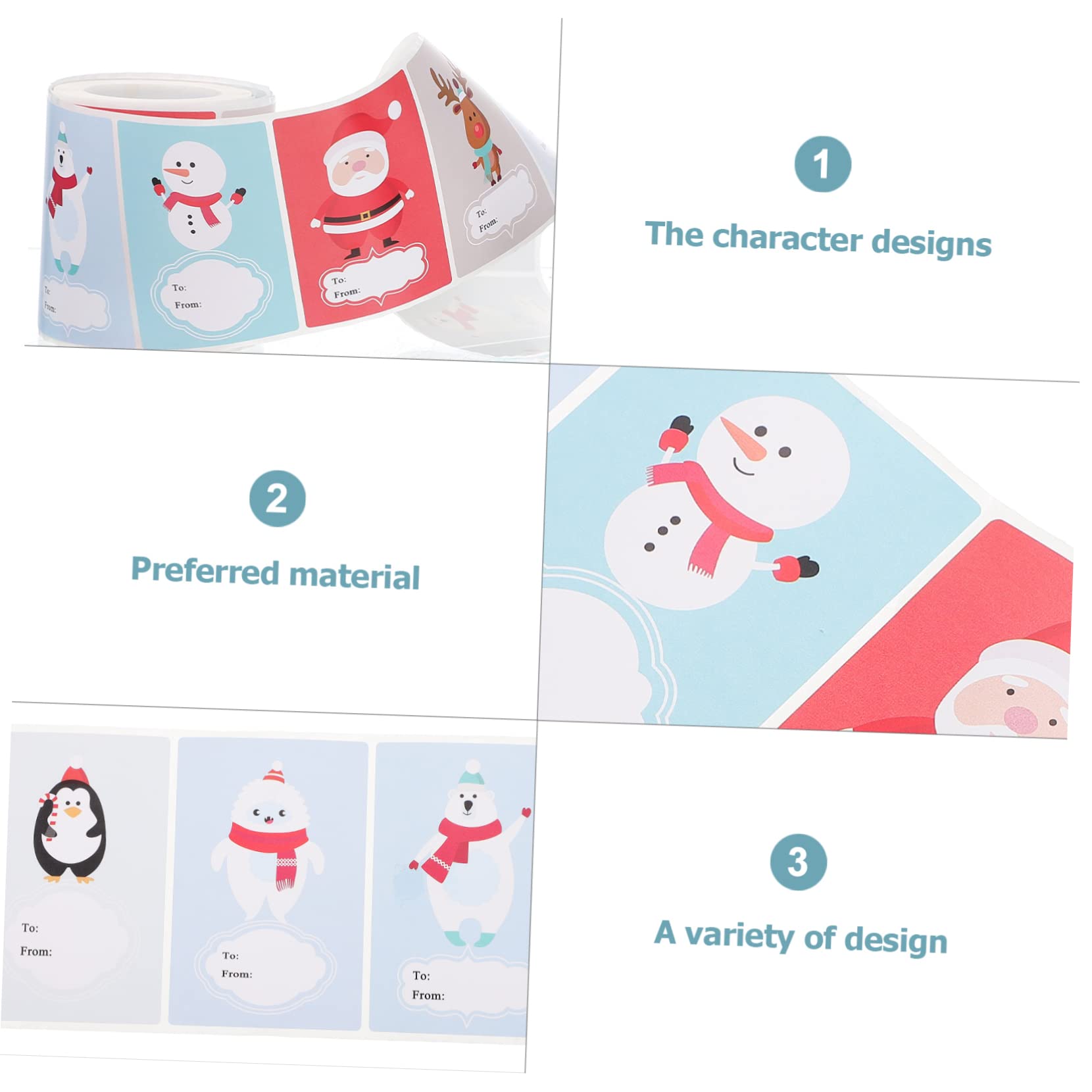DOITOOL 4 Adesivi Natalizi Sigillanti Etichette Autoadesive Creative per Decorazioni Festive e Regali Facili Applicare e Rimuovere Residui