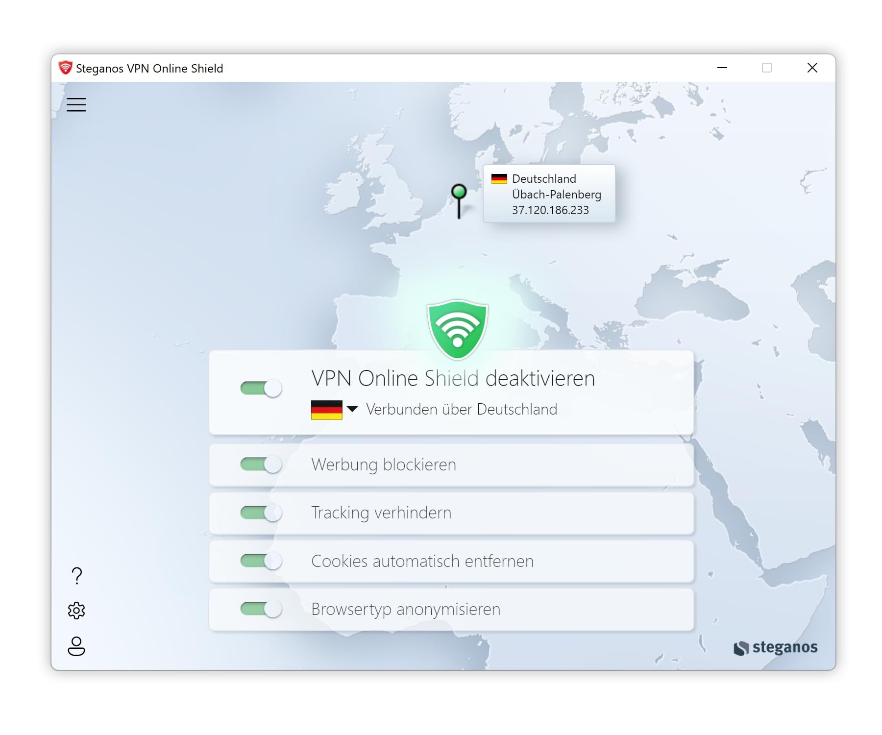 Steganos VPN Online Shield 2026 | Das Internet wie ich es will: Sicher. Privat. Werbefrei | Made in Germany | Aktivierungscode per Email