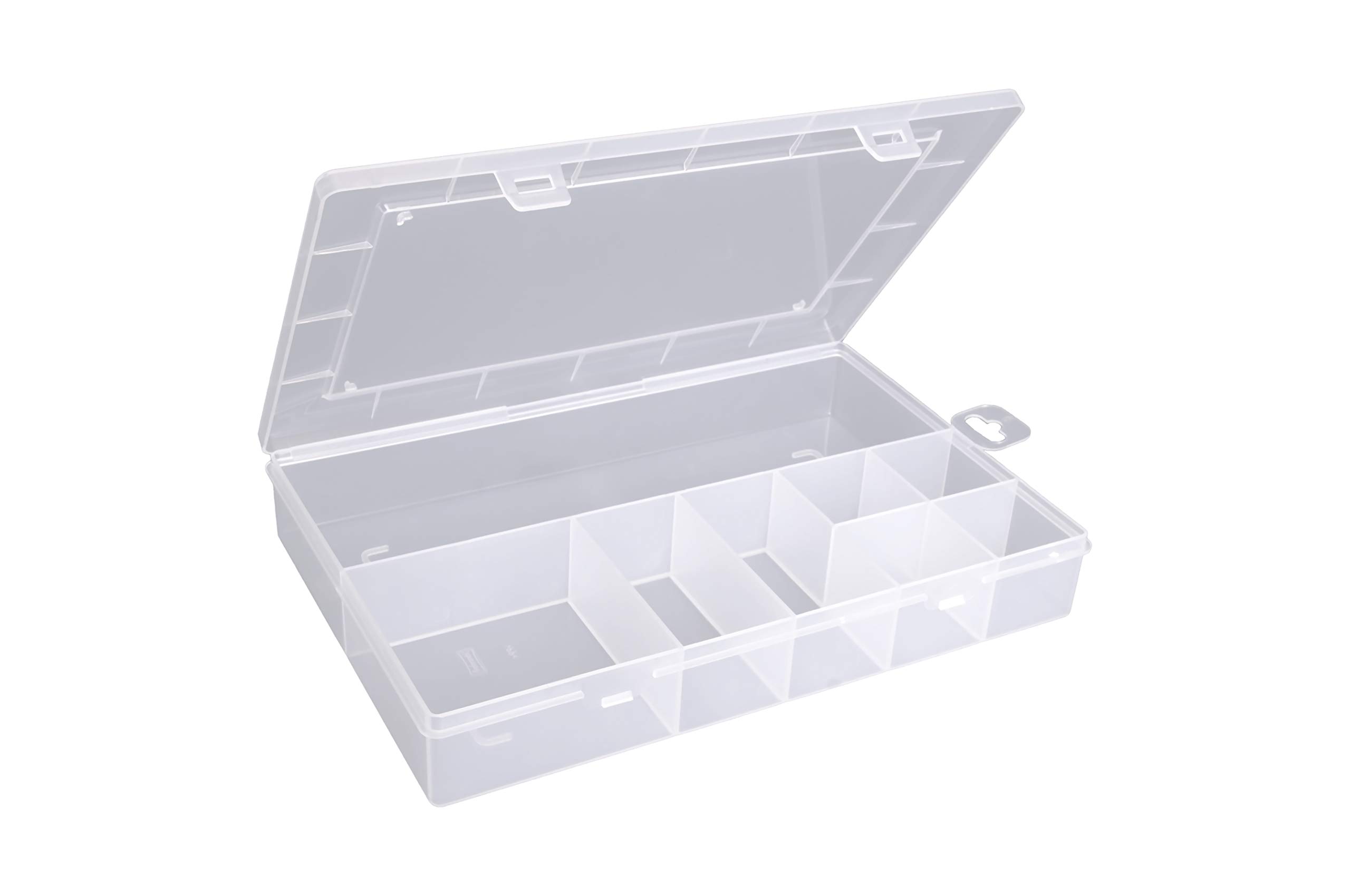 hünersdorff PP-Eco Classic scatola di assortimento con 8 scomparti | robusta scatola di smistamento per viti e altre piccole parti | divisione fissa degli scomparti | 23,3 x 33,9 x 5,8 cm, trasparente