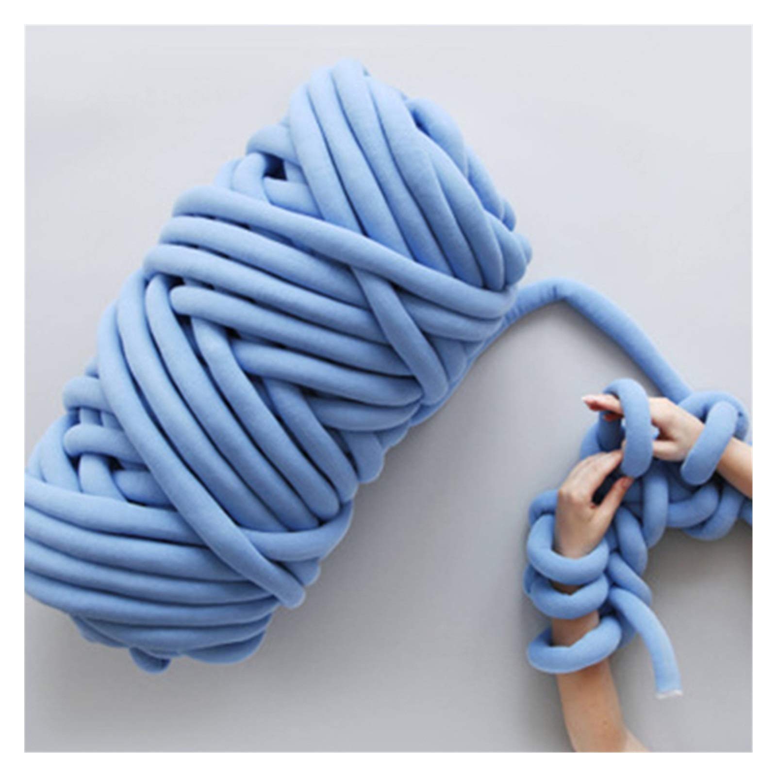 Szorstkie ramiona, szorstkie przędzy Włóczka bawełniana gruba do robótek ręcznych na szydełku 1 kg wielokolorowa(Blue)