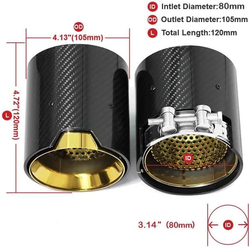 Spare Parts For BMW M2 M3 M4 G80 G81 G82 G83 G87 Carbon Fiber Tailpipe Exhaust Pipe Muffler Tip Nozzle Exhaust Head(Blue)