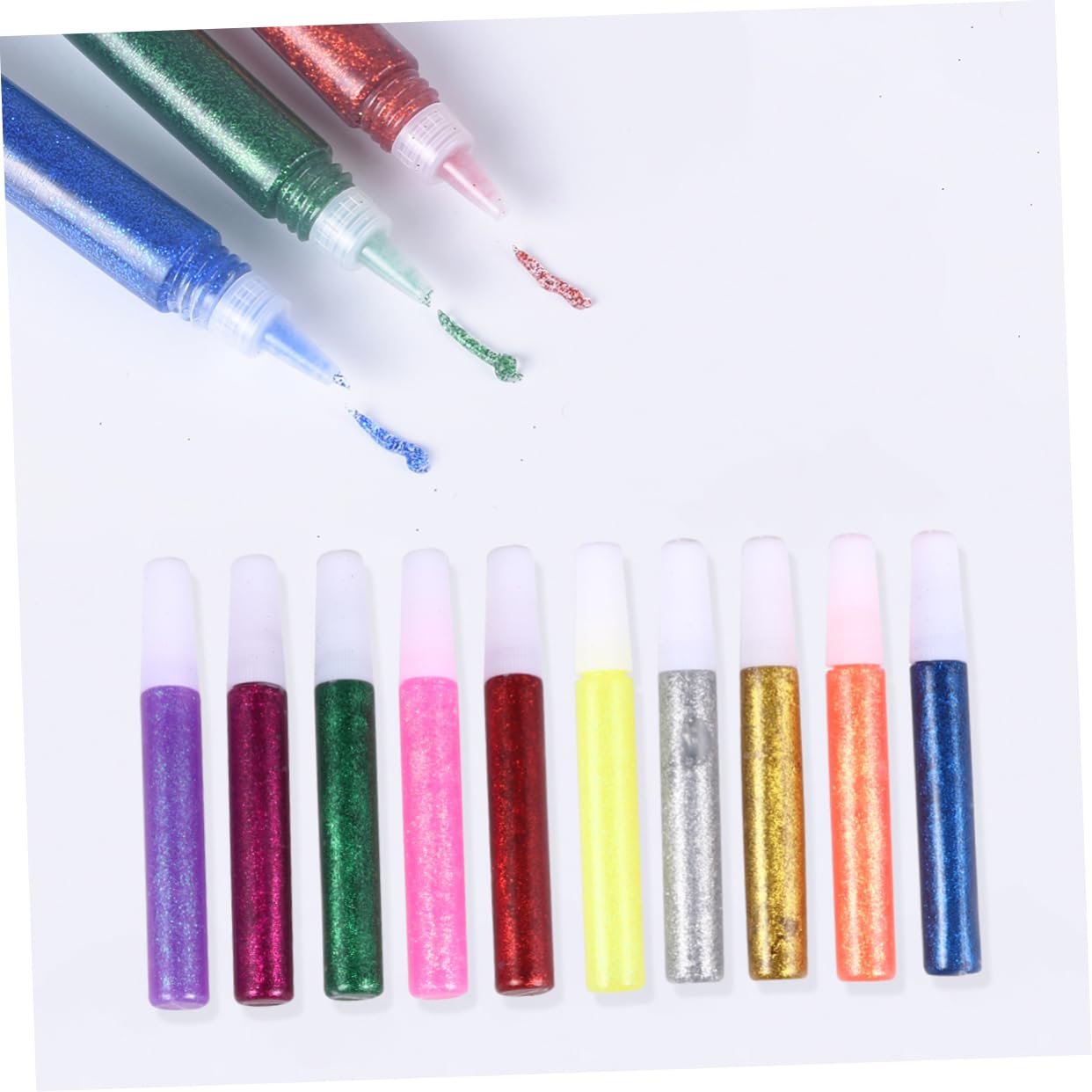 SEWACC Stylo Colle Pailleté 5 Sets 50 Pcs pour Décoration Créative et Fête Design Couleur Aléatoire
