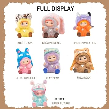 Aven Rabbit Wakuku Fuzzy Fun Party Series Blind Box Action Figures Mystery Box Cute Random Toys Birthday Gift Christmas Collectible Toy for Desktop Ornaments, 1PC