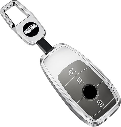 Miniatura 10 de ontto Funda protectora de llave de 3 botones de metal y resina, compatible con Mercedes-Benz Clase A, Clase C, Clase G 2019-2021, Clase E Clase S