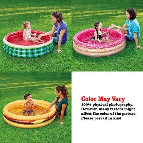 Kiddie Pool, Ice Cream 3 Ring Inflatable Pool for Kids, Ideal Water