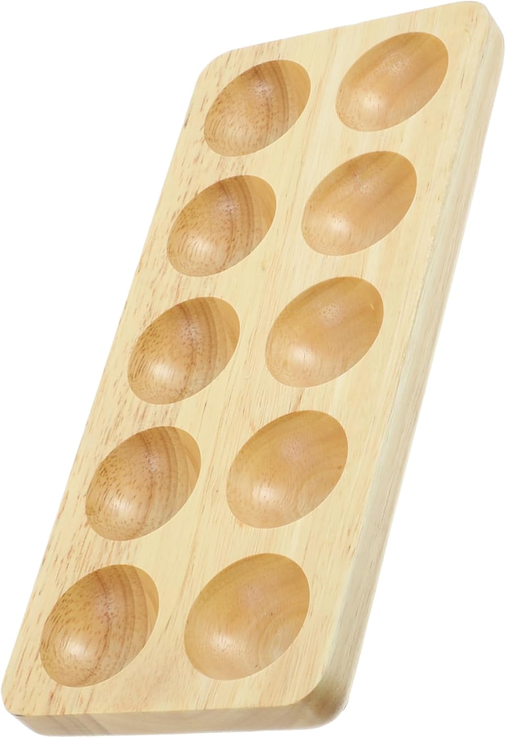 Creative Wooden Egg Tray Tabletop Egg Storage Plate for Kitchen Refrigerator Durable Egg Displaying Organizer Housewarming for Home Supermarkets