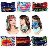 Zupro Headband Bandana 6PCS Sports Magic Scarf Face Sun Mask Neck Gaiter Balaclava Headwear, for Hiking Running Cycling Yoga Fishing Hunting Skiing & Snowboarding.tie dye