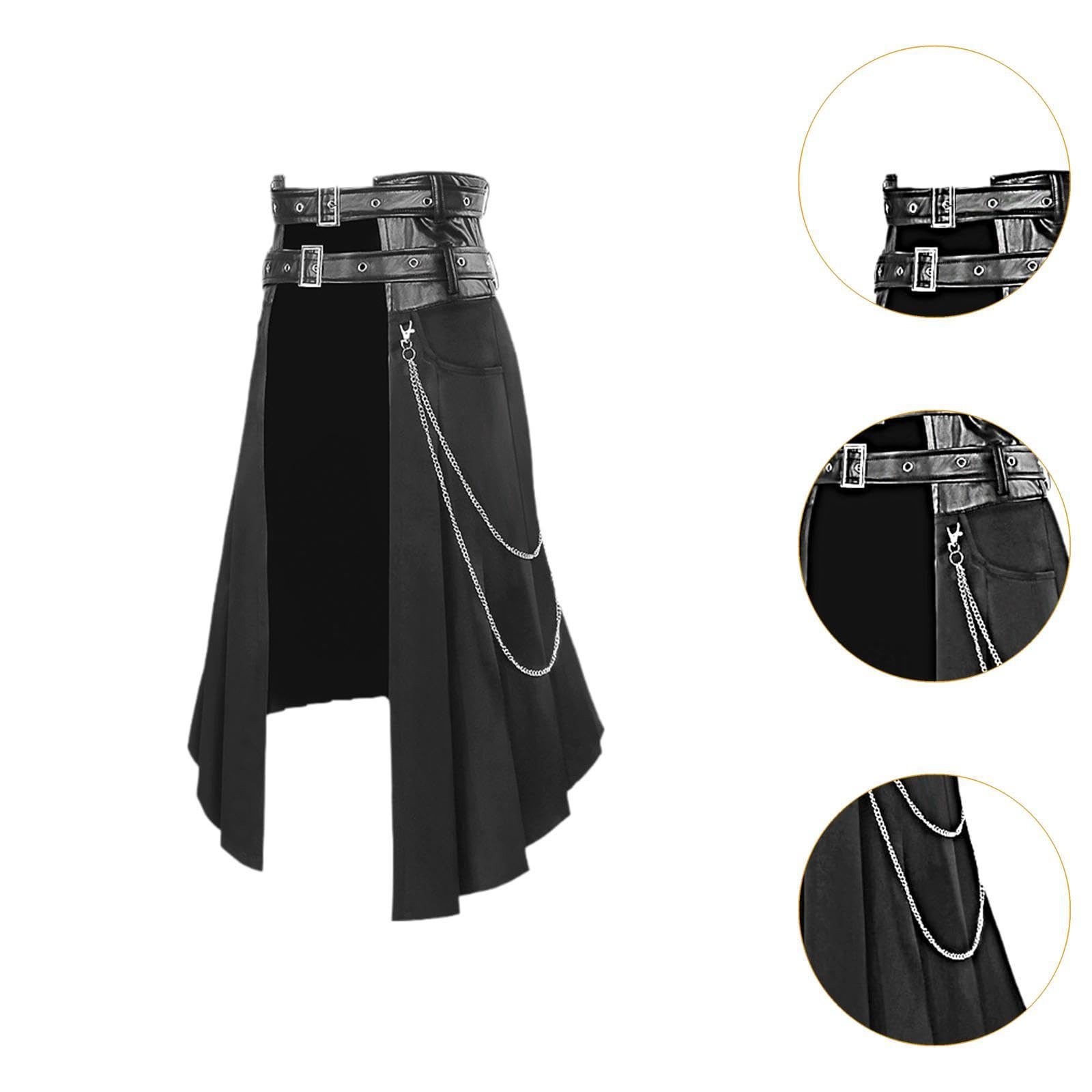 Falda para hombre Estilo vintage Cinturón ajustable Cosplay Falda diaria