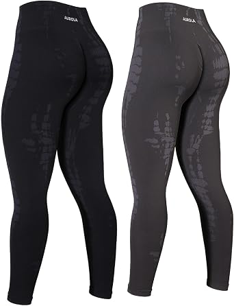 AUROLA Serpent Snake Seamless Scrunch Workout Leggings for Women,Girls Squat Proof Ribbed Thick Active Gym Pants