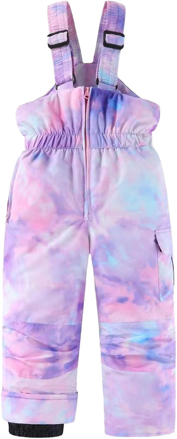 Kids Thermal Bib Pant Winter Windproof Insulated Overalls Cold Weather Outdoor Play Thick Warm Snowboarding Ski