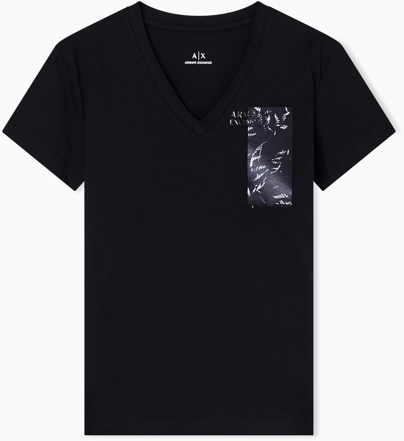 Armani Exchange Womens V Neck Graphic Tee