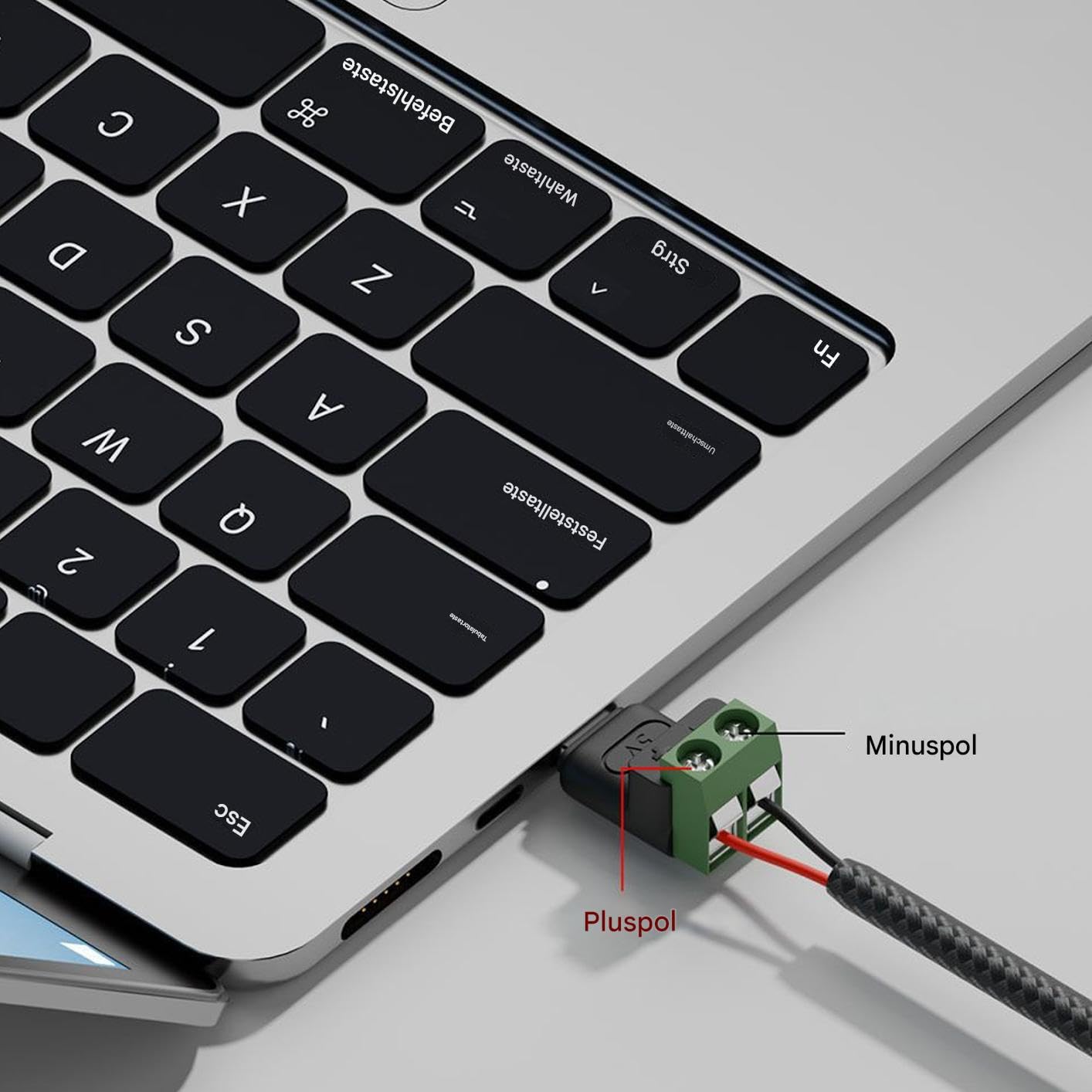 Generisch Adaptateur USB de type C - mâle à 2 broches - Connecteurs sans soudure - Pour réparation de téléphones portables, tablettes, appareils photo, petits appareils ménagers