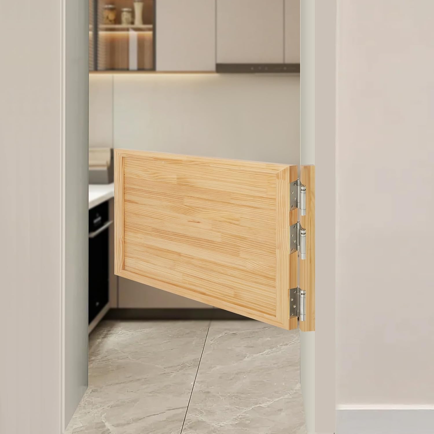 Swinging Doors, Wood Partition Door, Single Saloon Cafe Door, Single DutchDoor for Entrance House Kitchen Shop Pub Porch EntranceDoor (Wood Color, 35.4(L) x23.6(H) in)