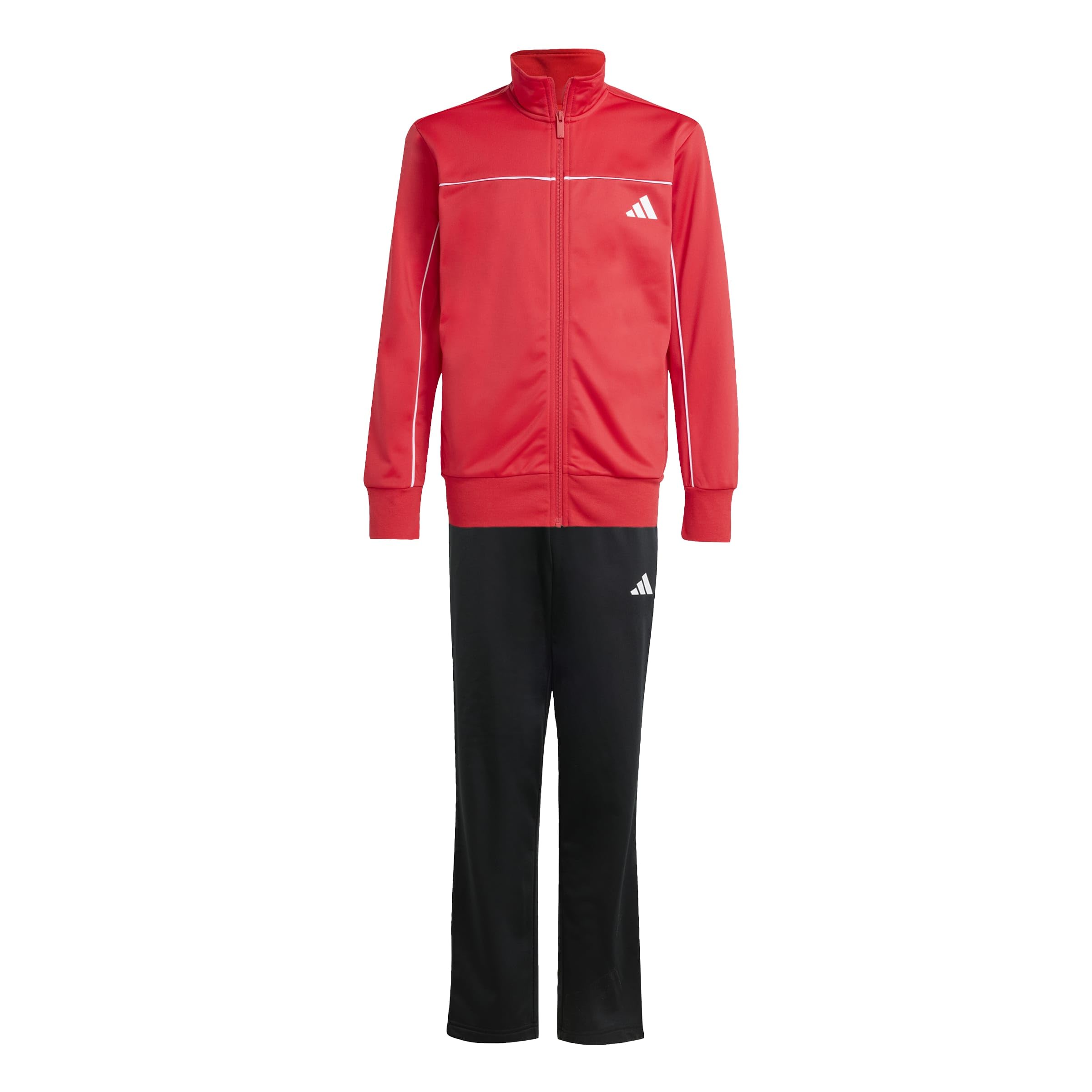 adidas Unisex Kids Junior Tricot Colourpop Track Suit, pure ruby/white, 11-12 Years
