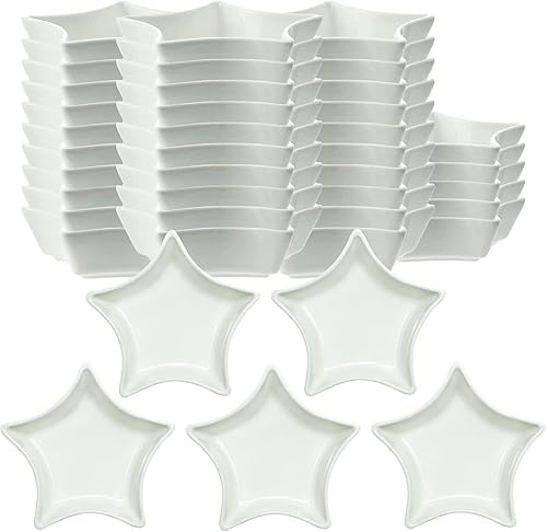 Miniatura 11 de SOCOSY Plato de cerámica multiusos en forma de estrella, platos para condimentos, platos para sushi, aperitivos, platos para servir, platos de 3