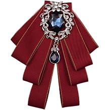 bowtie brooch for men bow tie self tie ribbon brooch uniform necktie pre tie fashion rhinestone jewelry for suits