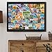 US States Vintage Poster Art 1000 Piece Jigsaw Puzzle with Landmarks and Attractions from All 50 States