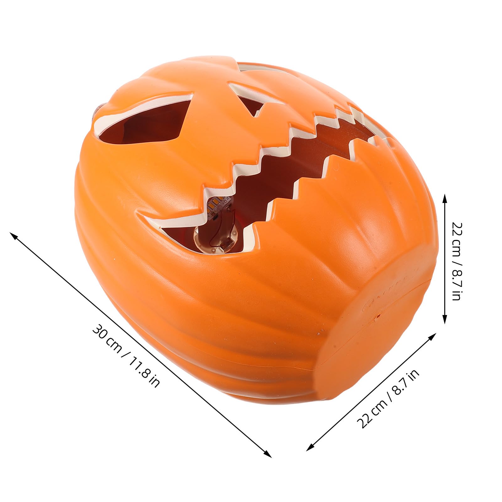OSALADI Latarnia dyniowa na Halloween - Jack-O Lantern z diodami LED | Plastikowy lampion w kształcie dyni na Halloween, dekoracja okienna, bez baterii, 11,8 x 8,7 x 8,7 cala