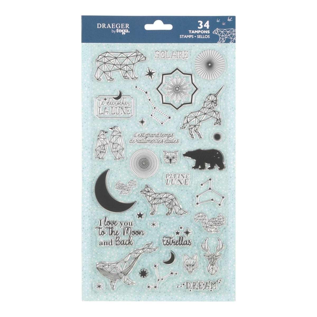 Toga Silicone Stamps, Transparent/Green, 17 x 31 cm