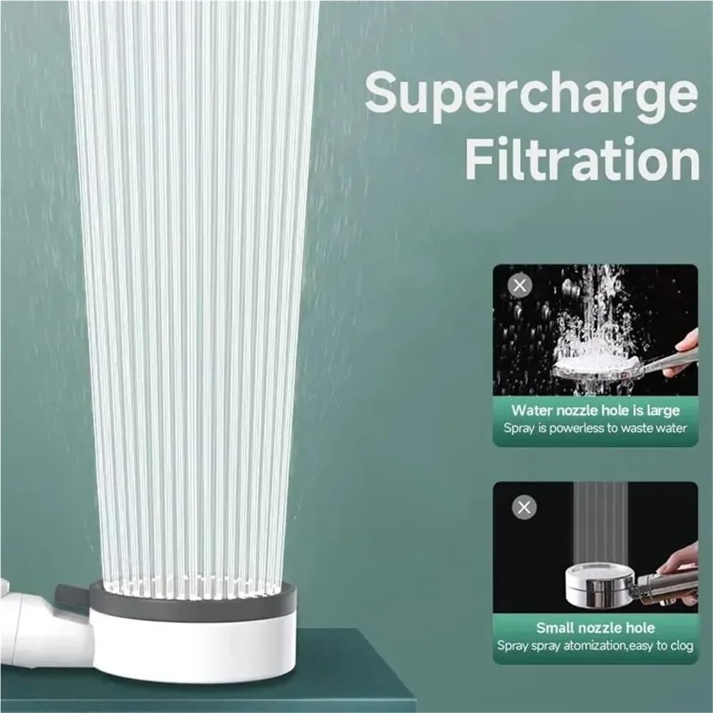 Alcachofa de ducha ajustable de alta presión con filtro de agua, ducha portátil de una sola tecla para una mejor experiencia de baño y agua limpia