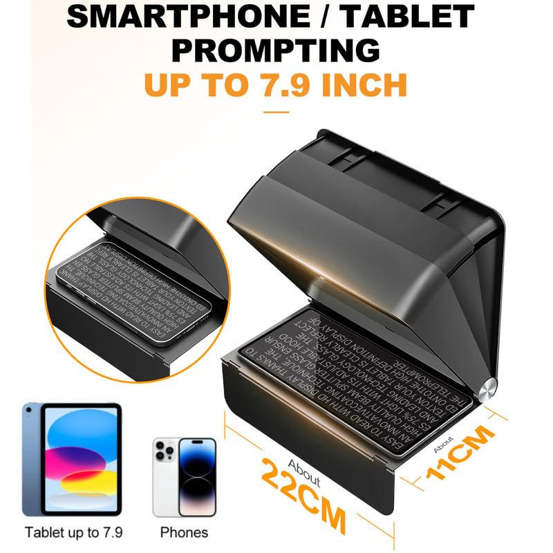 LENSGO TC7 II Faltbarer Teleprompter für Kamera/Smartphone – tragbar, Bluetooth-Fernbedienung, hochauflösendes Display, universelle Kompatibilität (Universalversion für Kameras)