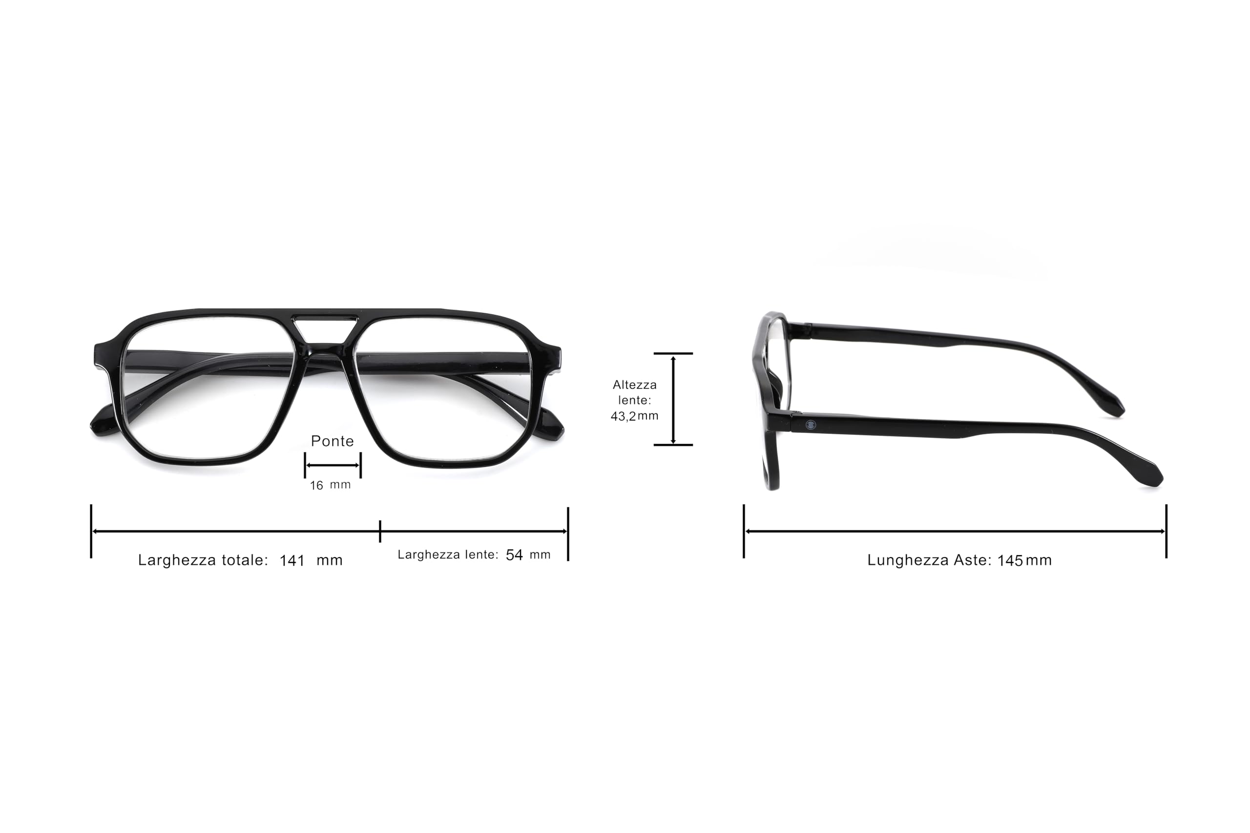 Prontoleggo Okulary do czytania Prince czarne +1,50, czarne, 1.5 Diottria