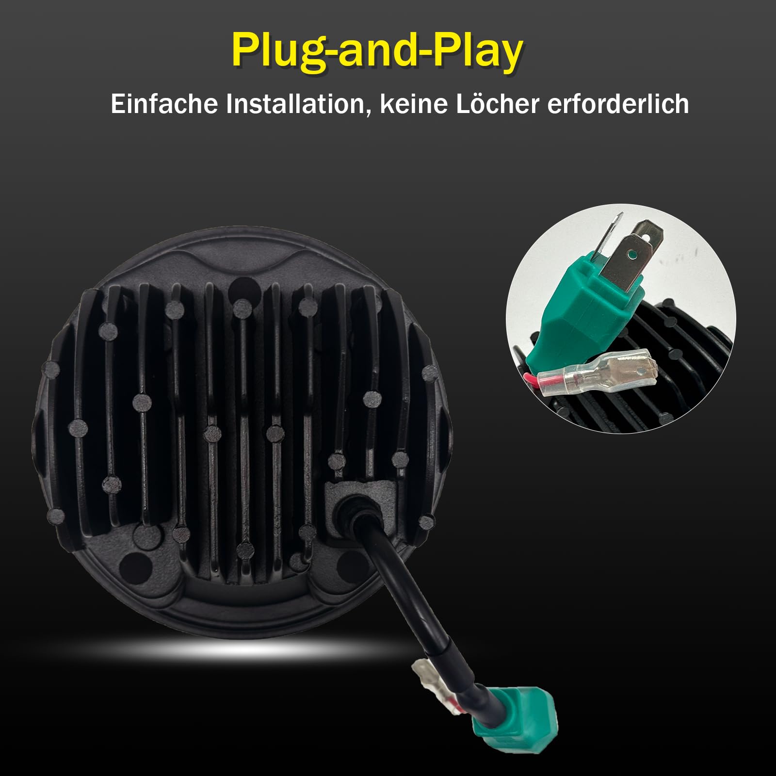 5,75 LED Motorrad Runder Scheinwerfer E-geprüft DRL Fern- und Abblendlicht für Simson S51 S70 S50 S50B Tuning
