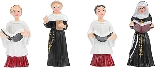 Cabilock Mini Nuns Figurines Resin Nun Statues Set for Home Decor Toy Figures Scene Landscaping