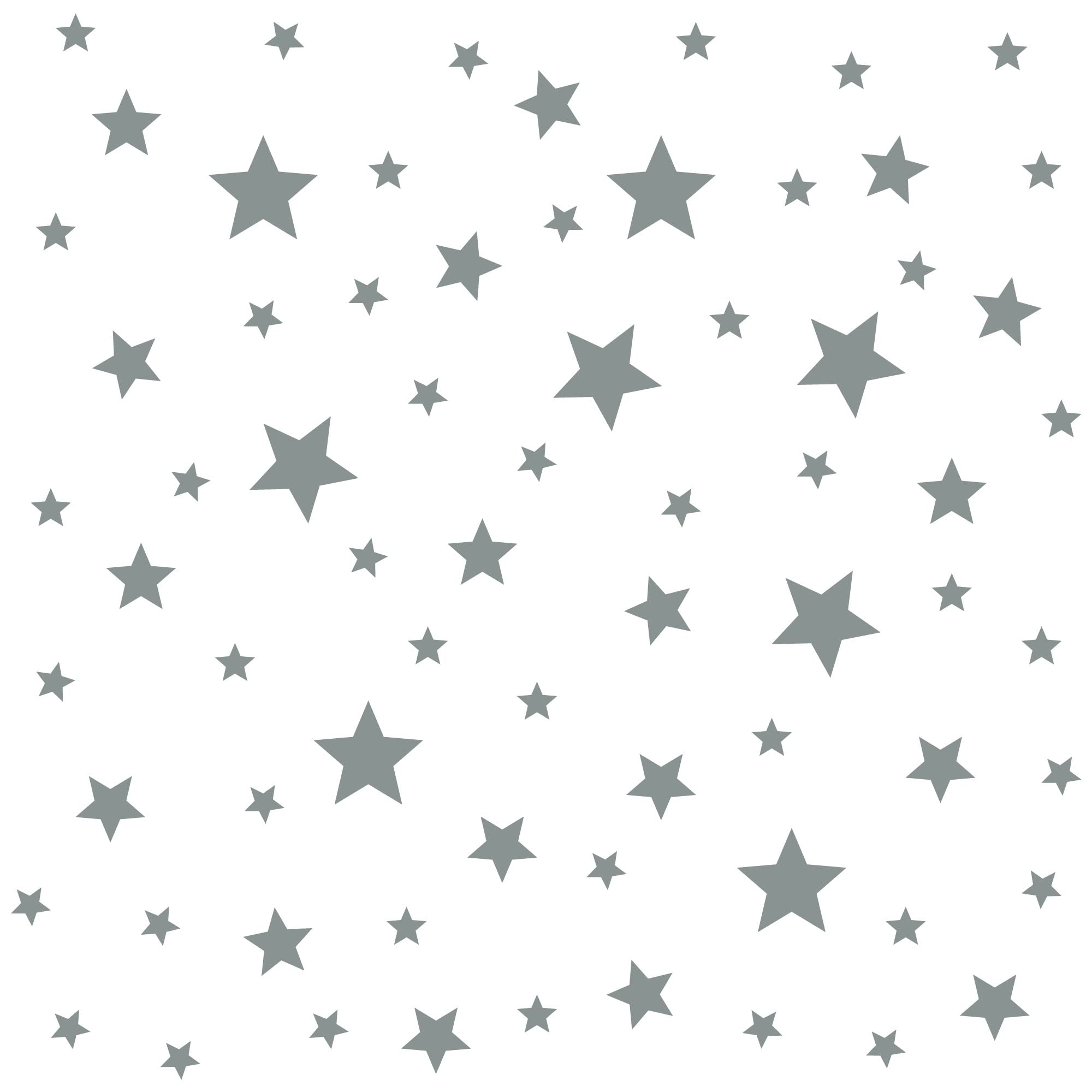 Stickerscape Star Wall Stickers (Standard - 2 Sheets - Mid Grey) | Space Wall Stickers for a Night Time Themed Bedroom or Nursery | Easy to Apply, Cleanly Removable
